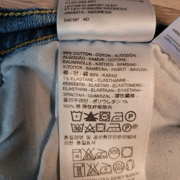 Levi's Jeans 6 S Straight 505 Mid Rise Medium Light Wash Stretch Denim Western - Picture 5 of 12